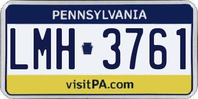 PA license plate LMH3761