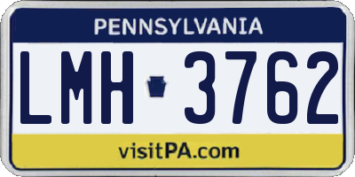 PA license plate LMH3762