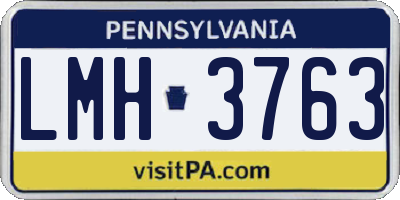 PA license plate LMH3763
