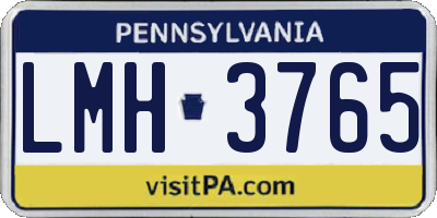 PA license plate LMH3765