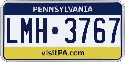 PA license plate LMH3767