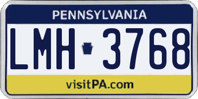 PA license plate LMH3768
