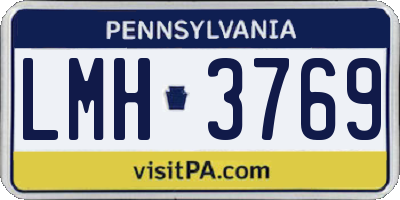 PA license plate LMH3769