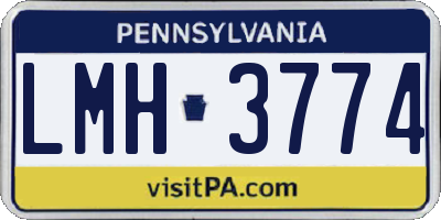 PA license plate LMH3774
