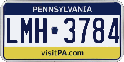 PA license plate LMH3784