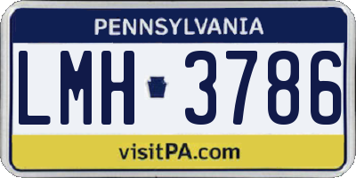 PA license plate LMH3786