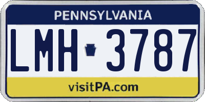 PA license plate LMH3787