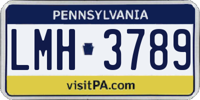 PA license plate LMH3789
