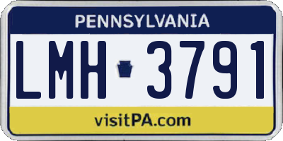 PA license plate LMH3791