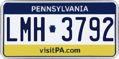 PA license plate LMH3792