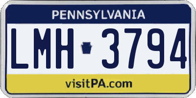 PA license plate LMH3794