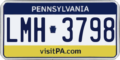 PA license plate LMH3798