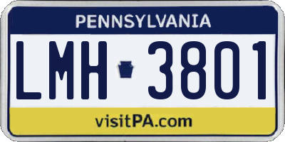 PA license plate LMH3801