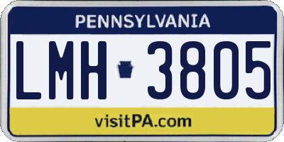 PA license plate LMH3805