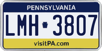 PA license plate LMH3807