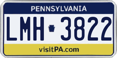 PA license plate LMH3822