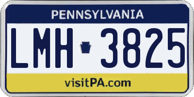 PA license plate LMH3825