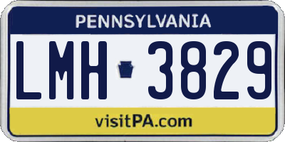 PA license plate LMH3829