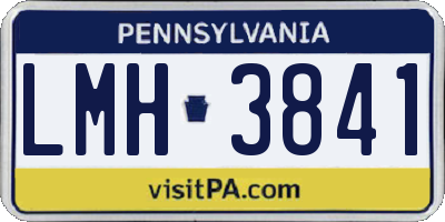 PA license plate LMH3841