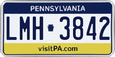 PA license plate LMH3842