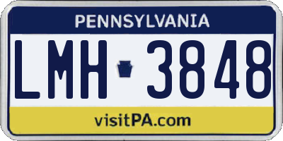 PA license plate LMH3848