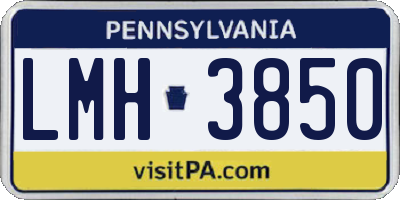 PA license plate LMH3850