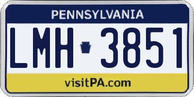 PA license plate LMH3851