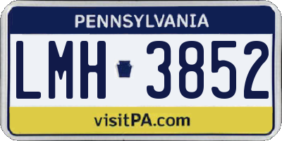 PA license plate LMH3852
