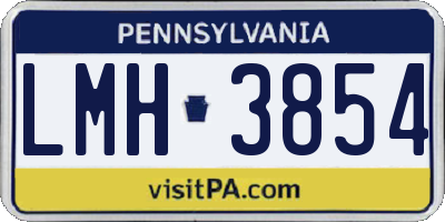 PA license plate LMH3854