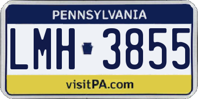 PA license plate LMH3855