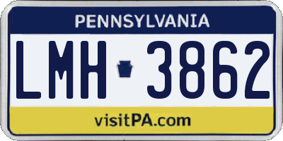 PA license plate LMH3862