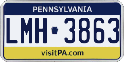 PA license plate LMH3863