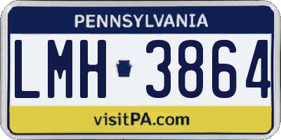PA license plate LMH3864