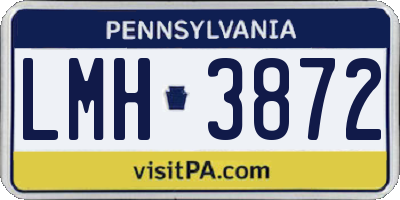 PA license plate LMH3872