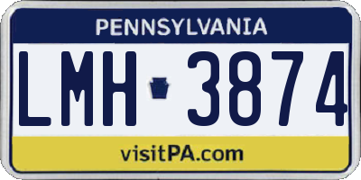 PA license plate LMH3874