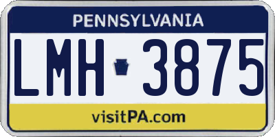 PA license plate LMH3875