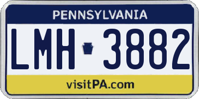 PA license plate LMH3882