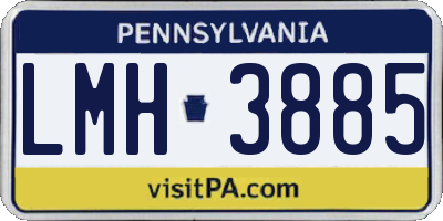 PA license plate LMH3885