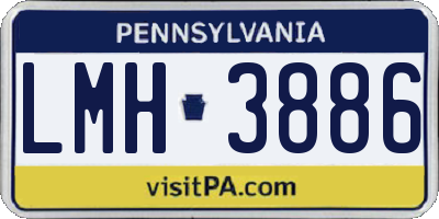 PA license plate LMH3886