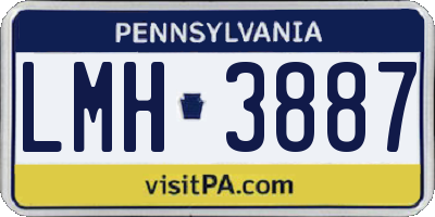 PA license plate LMH3887