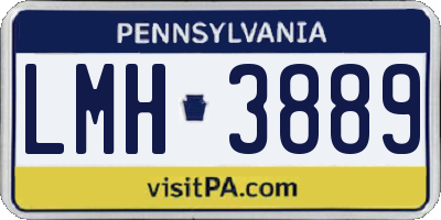 PA license plate LMH3889