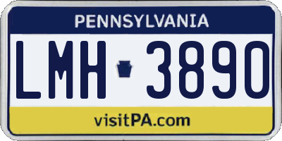 PA license plate LMH3890