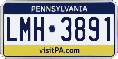 PA license plate LMH3891