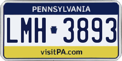 PA license plate LMH3893