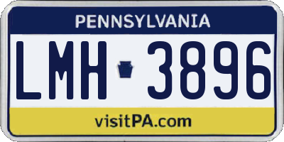 PA license plate LMH3896