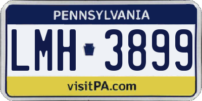 PA license plate LMH3899