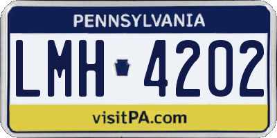PA license plate LMH4202