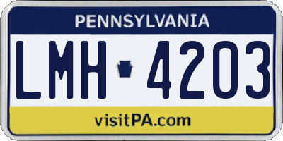 PA license plate LMH4203