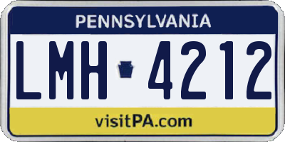 PA license plate LMH4212
