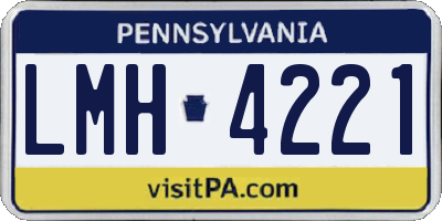 PA license plate LMH4221